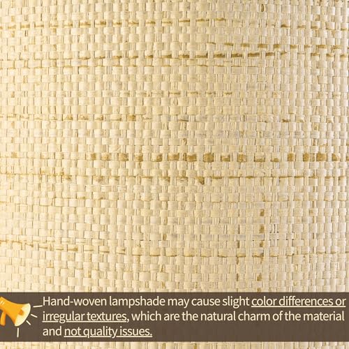 GO&SO Medium Drum Lamp Shades Set of 2 Woven Lampshades, 13" L x 13" H (E26 Spider),Farmhouse Lampshades for Table Lamp & Bedside Lamps, Replacement Lamp Shade In Hand Crafted,Easy Assembly Required - color: Hand-woven fabric, size: 13*13*10IN-2PC