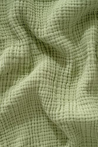 Muslin Blanket - Pure 100% Turkish Cotton Airy Soft Light Versatile Gauze Throw Blanket for Bed, Couch, Sofa (Sage Green, Queen XL Size (95" x 95" inch)) - color: Sage Green, size: Queen XL Size ( 95" x 95" inch )