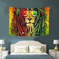 Simsant Rasta Rastafarian Tapestry Lion Head Bob Tapestry Wall Hanging Backdrop for Living Room Bedroom Dorm Psychedelic Decor Tapestry (60"x40") - size: 60"L x 40"W