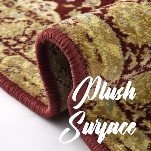 Memoryfield Area Rug 2x8 Vintage Rug Oriental Floral Entryway Runners Indoor Traditional Runner Rug Hallway Rug Runner Kitchen Laundry Long Rug Non-Shedding Bathroom Bedroom Floor Mat Accent Rug Red - color: Red, size: 2' x 8' (Rectangular)