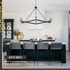 Rustic Black Farmhouse L45'' Wood Chandelier Unique Square 6-Light Candle Long Ceiling Pendant Lighting for Kitchen Living Dining Room Foyer Bedroom High Ceiling,E12 - color: Black, size: 45 inches