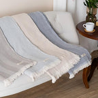 Bed Blanket, Lightweight, Cotton-Rich Blend, 100% Recycled Cotton, Twin Size (57 x 79 Inch), Textured Woven Bedding, Easycare, Breathable Layering, Summer Coverlet, Dove Beige - color: Dove Beige, size: Twin