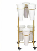 Movable Plant Display Stand Flower Pot Holders For Indoor Plants Heavy Duty Moving Plant Cart Shelf, With Wheels