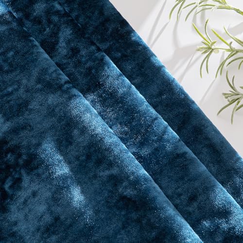 MIULEE Velvet Throw Pillow Covers Set of 2, Soft Neutral Decorative Pillow Cases with Luxurious Textured Vintage Cushion Covers for Home Decor Couch Sofa Bed,Navy Blue 18x18 inch - color: Navy Blue, size: 18" x 18" (Pack of 2)