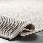 Rugs USA Patricia Ivory, 8'6" x 11'6", Solid, Jute & Wool, Soft and Textured, High Traffic, Stain Resistant, Easy Clean, Durable Area Rug for Bedroom, Living Room, Dining Space, Den, Foyer, Entryway - size: 8'6" x 11'6" (Rectangular)