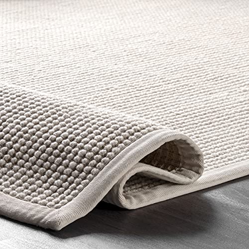 Rugs USA Patricia Ivory, 7'6" x 9'6", Solid, Jute & Wool, Soft and Textured, High Traffic, Stain Resistant, Easy Clean, Durable Area Rug for Bedroom, Living Room, Dining Space, Den, Foyer, Entryway - size: 7'6" x 9'6" (Rectangular)