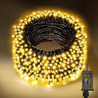 Nisocy 100FT LED String Lights Outdoor Waterproof – Warm White Fairy Lights with Plug, Connectable Christmas Tree Lights for Patio, Garden, Bedroom, Wedding, Party, Decor - style: 100FT, Warm White