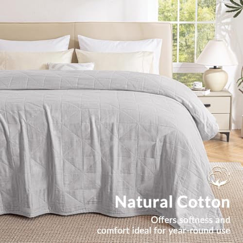 Exclusivo Mezcla 100% Cotton Muslin Blanket for Bed, King Size 4-Layer Moisture-Wicking and Breathable Ultra Soft Gauze Blanket for Spring Summer, 104"x90", Light Grey - color: Light Grey, size: King (104"x90")