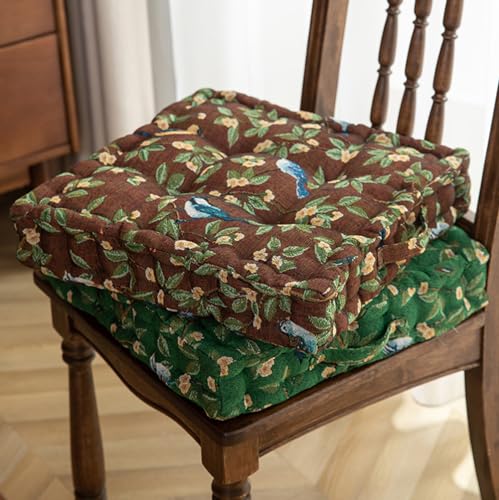 Meditation Floor Pillow Square Floor Seat Pillows Cushions with Handle Bohemian Thicken Chair Pad Yoga Living Room Balcony Outdoor Tatami (Green) - color: Green