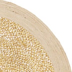 SAFAVIEH Cape Cod Collection Area Rug - 5' Round, Gold & Natural, Handmade Braided Jute & Cotton, Ideal for High Traffic Areas in Living Room, Bedroom (CAP210D) - color: Gold/Natural, size: 5' (Round)
