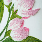 vctops Farmhouse Hibiscus Flowers Cotton Tufted Throw Pillow Cover Spring Floral Embroidery Pillowcase Soft Square Cushion Case for Sofa Couch Bed Chair (Pink F,18"x18") - color: Pink F