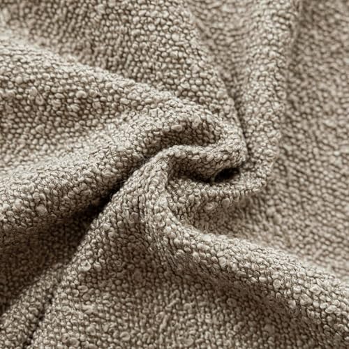 Foindtower Set of 2, Decorative Textured Boucle Throw Pillow Covers Accent Solid Pillow Cases Neutral Cozy Couch Cushion Case for Chair Sofa Bedroom Living Room Home Decor 16x16 Inch Light Khaki Tan - color: Light Tan, size: 16" x 16" (Pack of 2)