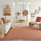 Nourison Home Positano Terracotta 2'2" x 12' Area Rug - Easy Clean, Non Shedding, Bed Room, Living Room, Dining Room, Kitchen (12' Runner) - color: Terracotta, size: 2'2" x 12' (Runner)