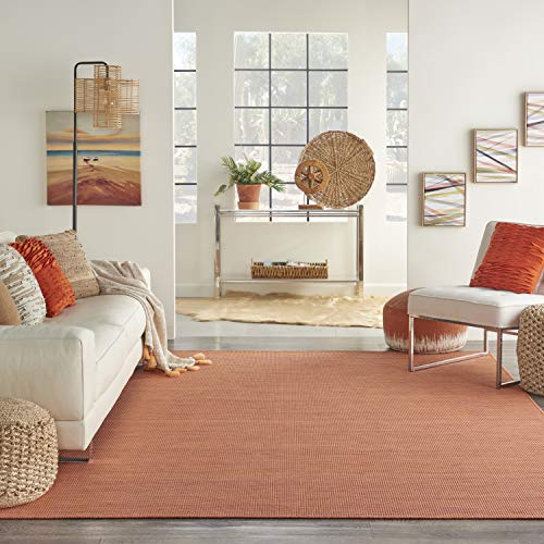 Nourison Home Positano Terracotta 2'2" x 12' Area Rug - Easy Clean, Non Shedding, Bed Room, Living Room, Dining Room, Kitchen (12' Runner) - color: Terracotta, size: 2'2" x 12' (Runner)