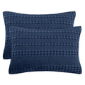 PHF 100% Cotton Waffle Pillow Shams Standard Size, 2 Pack 20" x 26" Soft Skin-Friendly Pillowcases, No Filling, Aesthetic Woven and Breathable Waffle Weave Pillow Case Covers for Bed, Blue Sapphire - color: Blue Sapphire, size: 26" x 20" (Pack of 2)