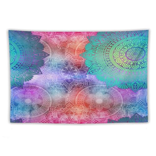 HZOHNAGO Mandala Tapestry Abstract Colored Geometry Pattern Printed Wall Tapestry Watercolor Abstract Wall Hanging for Bedroom Living Room Dorm 90" W x 60" H - color: Style-6, size: 90"L x 60"W