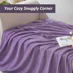 EMME Cotton Muslin Large Throw Blanket Couch Breathable Gauze Soft Lightweight Bed Blankets Adults (Heather Purple, 50"x70") - color: 14 - Purple, size: Large Throw (50" X 70")