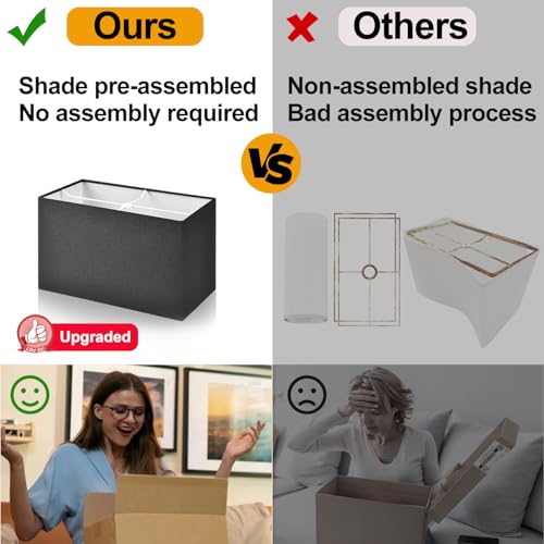 Lynnoland 21" Set of 2 Bedside lamp with USB A+C & AC Outlets, Touch Control 3-Way Dimmable Nightstand Lamps for Bedroom Living Room Office Reading, Black Shade Touch Lamps, 3000K LED Bulbs Included - color: (2 Pack)Black Line & Gold (Base)-2700K Bulbs In