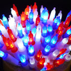 Couah 2 Pack 100 LED 38.4FT Red White and Blue Lights Battery Operated, Patriotic 4th of July Lights 8 Modes-Timer Indoor Outdoor Party Patriotic Memorial Day Independence 4th of July Decorations - size: 34.8FT-Red White Blue