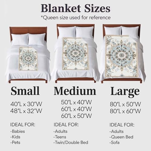 Boho Throw Blanket for Couch Gifts for Women Ethnic Aztec Southwest Neutral Aesthetic Motifs Flannel Cozy Soft Thick Blankets Warm Plush Fleece Blanket for Bed Sofa 32" x 48" - size: 32" x 48"