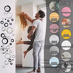 Outus 72 Pieces Wall Stickers Decor Acrylic Circle Mirror Removable Black and Sliver Wall Decor Round Dots DIY Red Living Room Decals Modern Art Murals for Home Bathroom Bedroom Decoration
