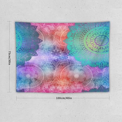 HZOHNAGO Mandala Tapestry Abstract Colored Geometry Pattern Printed Wall Tapestry Watercolor Abstract Wall Hanging for Bedroom Living Room Dorm 40" W x 30" H - color: Style-6, size: 40"L x 30"W