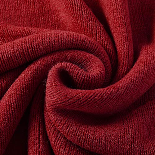 Homiest Decorative Knitted Throw Blanket with Fringe Soft & Cozy Tassel Blanket for Couch Sofa Bed (Red, 50x60) - color: Red, size: 50" x 60"