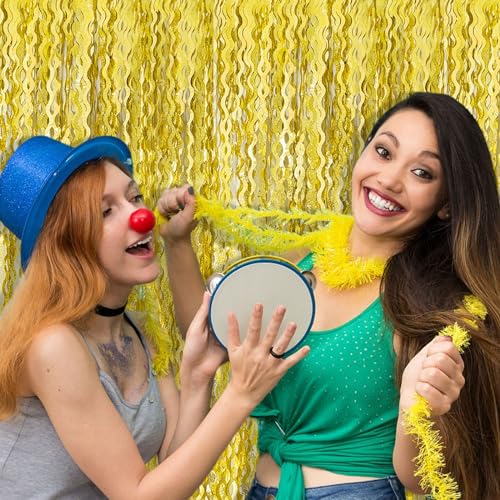Gold Backdrop Birthday Decorations Foil Curtain Backdrop Gold Streamers Dance Party Decorations Photo Booth Props for Bachelorette Decorations Christmas Halloween New Years Eve Party Supplies - color: Gold, size: 5 Pack