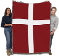 Pure Country Weavers Danish Denmark Flag Blanket - Gift Tapestry Throw - Woven from Cotton - Made in the USA (72x54) - color: Denmark, size: 72" x 54"