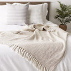 DII Woven Throw Collection 100% Cotton, Basketweave, 50x60, Stone - color: Stone, size: 50x60"