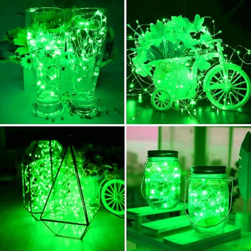 Ineximun 24 Pack LED Fairy Lights Battery Operated 7Ft 20Led Mini String Lights Waterproof Christmas for Mason Jars Bedroom DIY Party Wedding Christmas Decor Green - color: Green