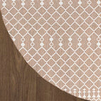Nourison Home Positano Beige 8' x Round Area Rug - Easy Clean, Non Shedding, Bed Room, Living Room, Dining Room, Kitchen (8' x Round) - color: Beige, size: 8' (Round)