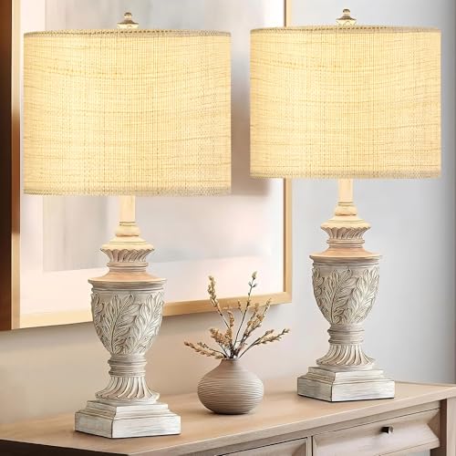 GO&SO Medium Drum Lamp Shades Set of 2 Woven Lampshades, 13" L x 13" H (E26 Spider),Farmhouse Lampshades for Table Lamp & Bedside Lamps, Replacement Lamp Shade In Hand Crafted,Easy Assembly Required - color: Hand-woven fabric, size: 13*13*10IN-2PC