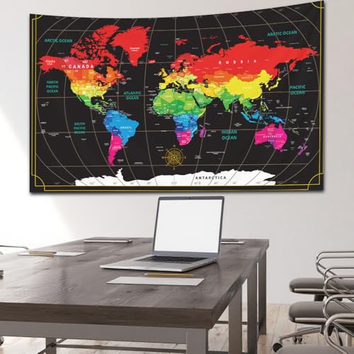 CAPSCEOLL Map Wall Art, Tapestry Wall Decor Tasperty - Toque Guest Room and Dinning Room - 60X60 Inches, Black Red - color: Black Red, size: 60"L x 60"W