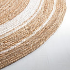 SAFAVIEH Natural Fiber Collection Area Rug - 3' x 5' Oval, Natural & Ivory, Flat Weave Farmhouse Border Jute Design, Ideal for High Traffic Areas in Living Room, Bedroom (NF812A) - size: 3' x 5' (Oval)