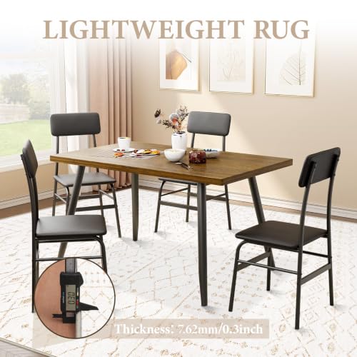 Area Rug 3x5 Geometric Rug: Washable Boho Moroccan Rugs Soft Farmhouse Rug, Modern Neutral Stain Resistant Indoor Floor Carpet for Livingroom Bedroom Dining Table Nursery(Beige,3X5) - color: Beige, size: 3' X 5' (Rectangular)