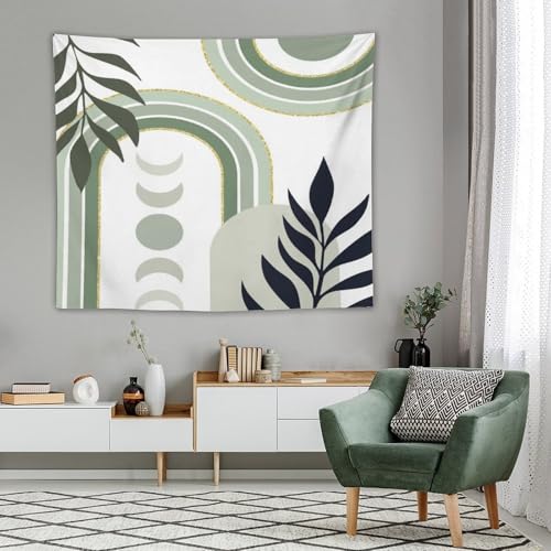 Boho Leaf Tapestries,Bohemian Mid Century Palm Tropical Leaf Abstract Modern Minimalism Wall Hanging Neutral Home Decor Art for Living Room Bedroom Dorm 40"x30" - color: Boho Leaf-9, size: W40xL30in