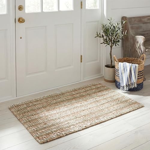 SAFAVIEH Area Rug 2x3 - Natural Fiber Collection - Sage & Natural Brown, Handmade Jute, Farmhouse Style, Chunky Textured Thick Pile (NF447S) - color: Sage/Natural, size: 2' x 3' (Rectangular)
