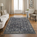 Bloom Rugs Washable Non-Slip 5' x 7' Rug - Black/Brown Traditional Area Rug for Living Room, Bedroom, Dining Room, and Kitchen - Exact Size: 5' x 7' - color: Black / Brown, size: 5' x 7' (Rectangular)