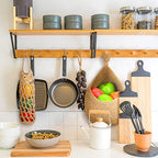 Xuhal 4 Pcs Hanging Basket, Jute Hanging Baskets for Kitchen, Boho Onion Wall Basket, Handwoven Fruit Potato Garlic Storage Home Vegetable Holder(Classic Style,Khaki)