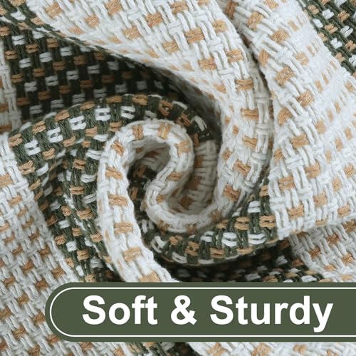Green and White Striped Rug-2x3 Front Door Mat Outdoor,Washable Reversible Porch Rug Cotton Hand-Woven Spring Doormat, Foldable Layered Door Mats for Entryway/Farmhouse - color: Green, size: 2'x3'