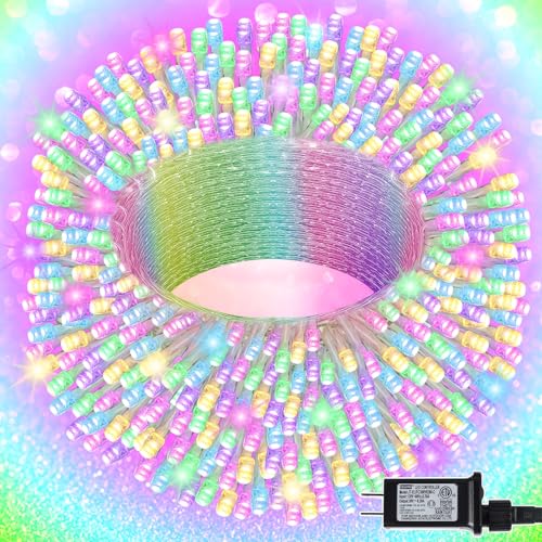 LJLNION 300 LED Easter String Lights, Extra Long 98.5FT Fairy Lights Outdoor Indoor, 8 Lighting Modes, Plug in Waterproof for Patio Garland Party Bedroom Garden Spring Decorations (Pastel Multicolor) - color: Pastel Multicolor