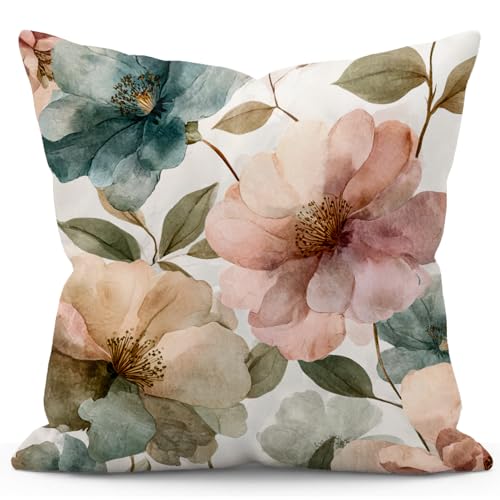 YOU FOUND ME Boho Throw Pillow Covers 18x18 Inch, Vintage Bohemian Carpet Print Pillowcase, Soft Decorative Cushion Cover for Couch Sofa Bedroom Living Room Decor (Pink) - color: Pink
