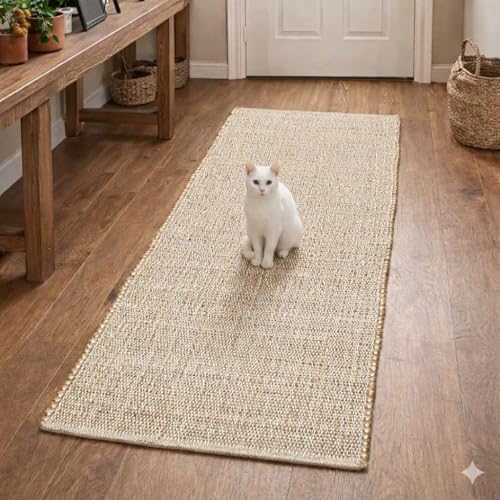 Jute Cotton Area Runner 2x6 ft - Rectangle Hand Woven Natural Farmhouse Rug for Living Room, Bedroom Kitchen - Rustic Vintage Bohemian Eco-Friendly Home Décor Natural Boho Rugs - size: 2' x 6' (Rectangular)