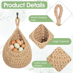 6 Pack Hanging Fruit Baskets for Kitchen Boho Wall Hanging Baskets for Organizing Handwoven Wall Fruit Basket Boho HangingWall Basket for Garlic Potato Onion Home Fruits and Vegetable StorageBaskets