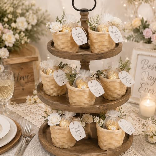20pcs Small Baskets, Mini Woven Bamboo Basket, Desktop Small Flower Pot Wicker Basket Pencil Holder for Home Office Table Storage Party Favors Crafts Decor, 3.54 x 2.95 inch