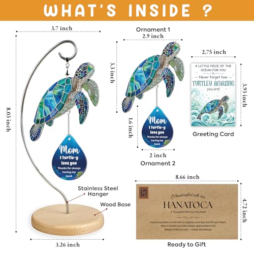 Christian Gifts for Mom, Birthday Gifts for Women - Mini Positive Turtle Gifts for New Bonus Step Mom Mama - I Love You Cute Stuff Things Stocking Stuffers for Moms - Turtle Desk Decor - color: 08 - Mom Turtle