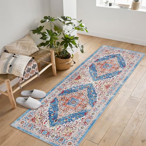 GarveeHome Boho Area Rugs for Living Room Large Machine Washable Stain Resistant Non-Slip Rugs for Bedroom, Entryway Kitchen Playroom Nursery Office, Ultra Soft Vintage Carpet - color: Mutilcor, size: 5'x7'