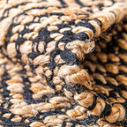 Unique Loom Braided Jute Collection Area Rug - Assam (2' 2" x 10' Runner, Black/ Natural) - color: Black/Natural, size: 2'2" x 10' (Runner)