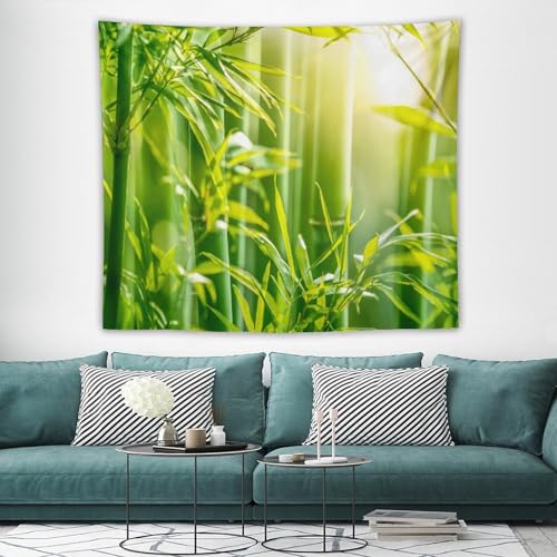 HZOHNAGO Bamboo Tapestry Bamboo Leaf Sunshine Nature Printed Wall Tapestry Painting Wall Hanging for Bedroom Living Room Dorm 60" W x 50" H - color: Bamboo-1, size: 60"L x 50"W